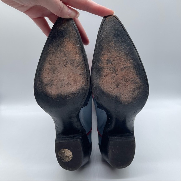 RELISTED Larry Mahan Prickly Pear Cactus Western Cowgirl Boots Blue Red Rodeo 7 - Picture 12 of 16